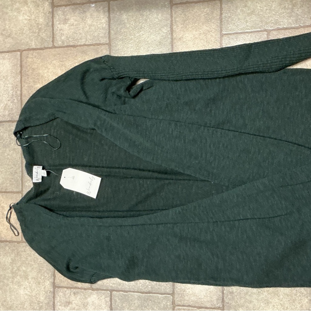 Wonderly Dark Green Open Cardigan